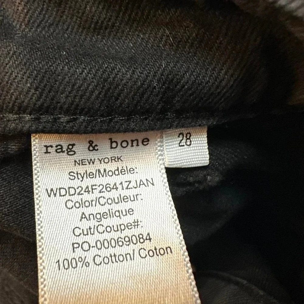 Rag & Bone Marina Wide-Leg Baggy Jeans‎ Angelique Black Size 28